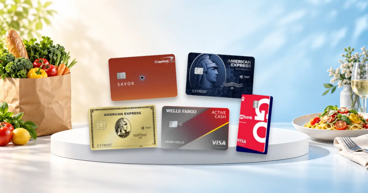 Credit cards compared for grocery and dining purchases in 2026