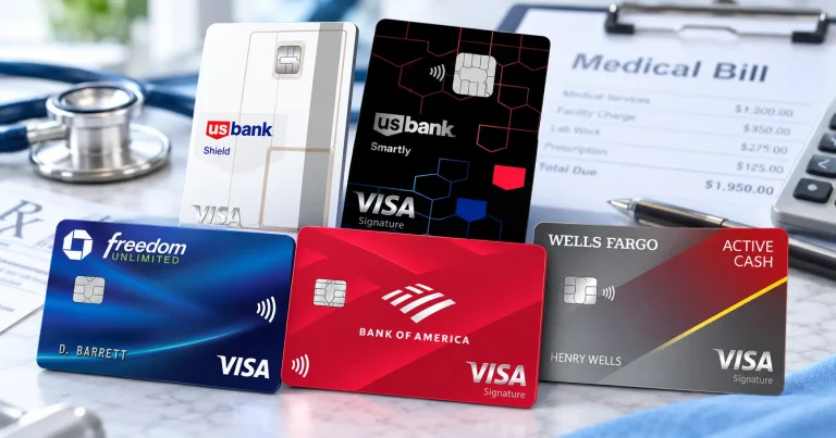 Credit cards arranged for a guide to paying medical expenses
