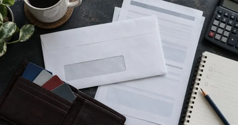 Paper statements and calendar for reviewing credit card annual fee changes in 2026